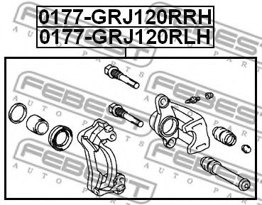 FEBEST - 0177-GRJ120RRH - Гальмівний супорт задн.правий  Toyota Land Cruiser Prado 2.8D-4.7 11.01-