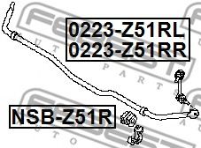 FEBEST - 0223-Z51RL - Тяга стабілізатора задня ліва Nissan Murano 07-14