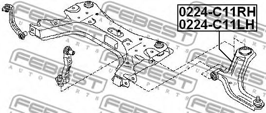 FEBEST - 0224-C11LH - Рычаг передней подвески нижний левый