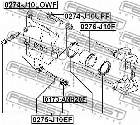 FEBEST - 0274-J10LOWF - Направляюча супорта перед. Qashqai/X-Trail 06-14