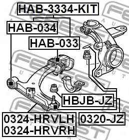 FEBEST - 0320-JZ - ОПОРА ШАРОВАЯ ПЕРЕДНЕГО НИЖНЕГО РЫЧАГА HONDA JAZZ/FIT GD# 2002-2008