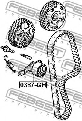 FEBEST - 0387-GH - РОЛИК НАТЯЖИТЕЛЯ РЕМНЯ ГРМ