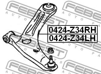 FEBEST - 0424-Z34LH - Важіль лівий  SMART For4 / MITSUBISHI Colt 1.3 04-12