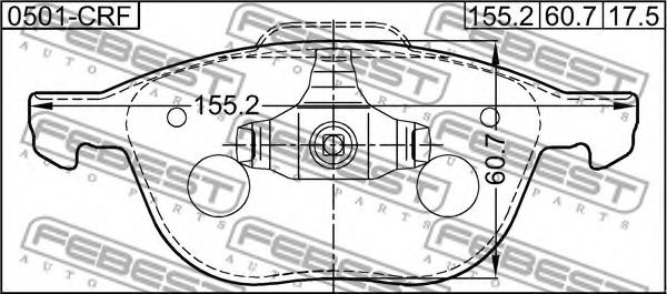 FEBEST - 0501-CRF - Колодки тормозные дисковые, к-кт.