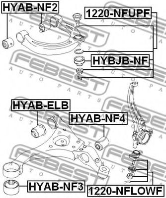 FEBEST - 1220-NFLOWF - ОПОРА ШАРОВАЯ ПЕРЕДНЕГО ПОВОРОТНОГО КУЛАКА HYUNDAI SONATA NF 2005-2010