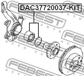 FEBEST - DAC37720037-KIT - ПОДШИПНИК СТУПИЧНЫЙ ПЕРЕДНИЙ  RENAULT LOGAN 2005-