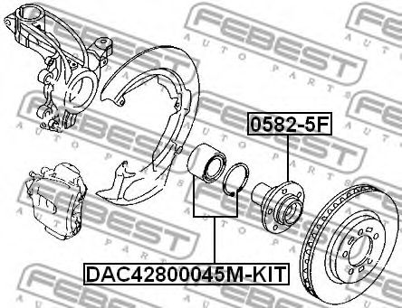 FEBEST - DAC42800045M-KIT - Підшипник перед. Mazda 3 (BK12,14) 1.4,1.6,1.6 DI Turbo,2.0,2.3 MPS 03-13