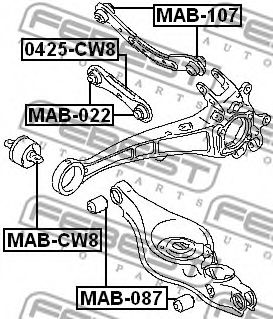 FEBEST - MAB-022 - С/блок важеля зад. поперечного (розвального) Mitsubishi Lancer 03- /Outlander 5/03-