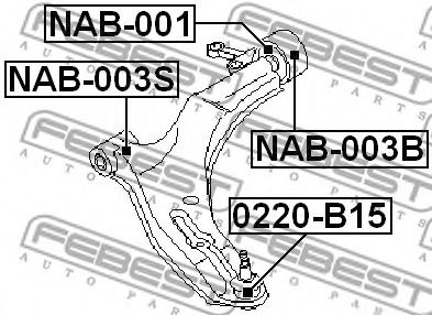 FEBEST - NAB-003S - Сайлентблок передній перед.важеля Nissan Sunny/Almera 00-05
