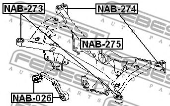 FEBEST - NAB-026 - С/блок опори редуктора Nissan Primera/ X-Trail  00-07