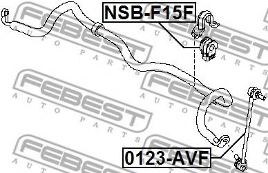 FEBEST - NSB-F15F - Втулка стабілізатора гумова