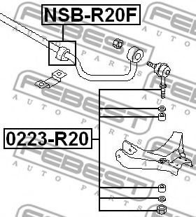 FEBEST - NSB-R20F - Втулка стабилизатора переднего (Пр-во FEBEST)