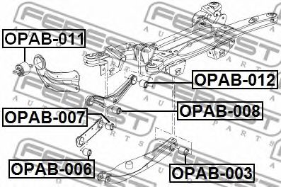 FEBEST - OPAB-006 - С/блок зовн. перед. ниж. важеля зад. Opel Insignia 2.CDTi 08-