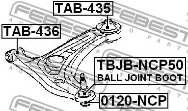 FEBEST - TAB-435 - САЙЛЕНБЛОК ЗАДНИЙ ПЕРЕДНЕГО РЫЧАГА TOYOTA BB/OPEN DECK NCP30 2000-2005