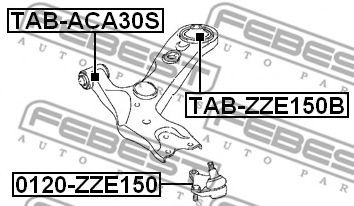 FEBEST - TAB-ZZE150B - Сайлентблок нижнего рычага передней подвески