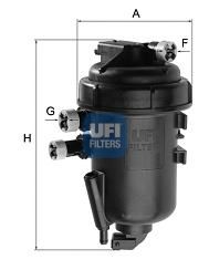 UFI - 55.127.00 - Фiльтр паливний (в корпусі) Fiat Ducato/PSA Boxer/Jumper 2.0-2.8Hdi 2002-