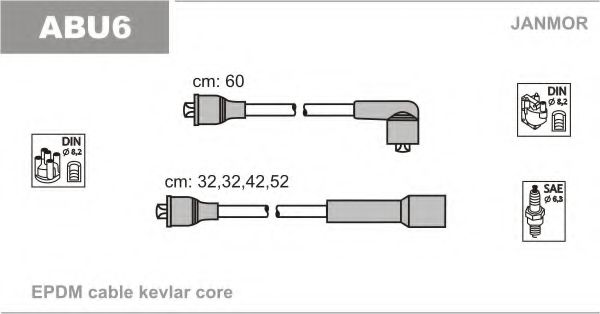 Провода в/в VW Passat B2 08.80 - 07.86, Audi 50, 80, 100 11.68 - 07.86