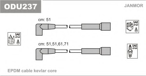 JANMOR - ODU237 - Провода Oреl 1,3 без метал накіннеч.
