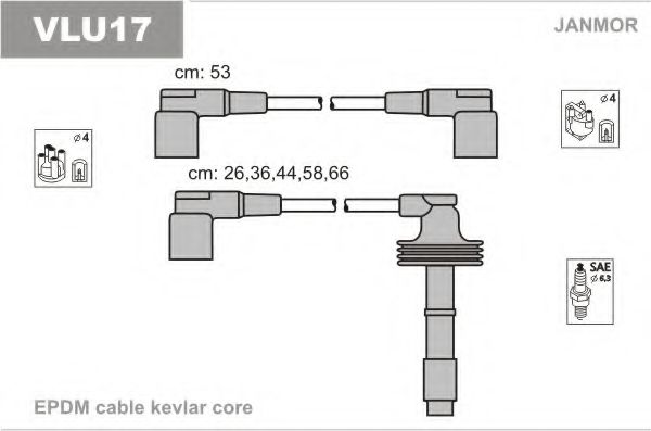 JANMOR - VLU17 - Провода в/в  Volvo S70 2.0-2.5 97-00