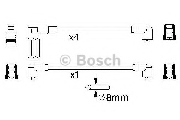 BOSCH - 0 986 356 718 - Дроти в/в Fiat Uno 1.3 -89,Tipo 1.4 88-