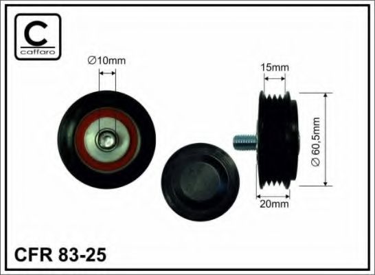 64x10x19 plastic Ролик паска приводного (без кронштейна) VW Passat 1.9 TDI 00-