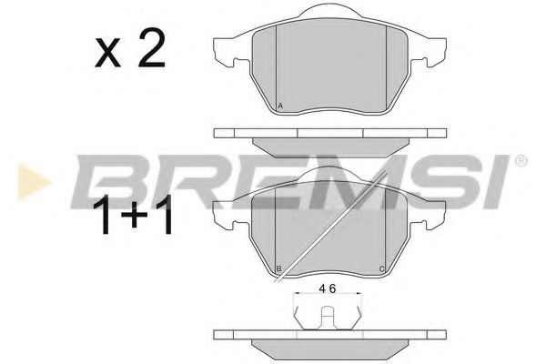BREMSI - BP2679 - Тормозные колодки перед. Golf IV/Octavia/A3 1.8T/1.9TDI
