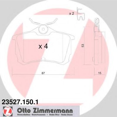 ZIMMERMANN - 23527.150.1 - Гальмiвнi колодки дисковi