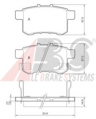 A.B.S. - 37756 - Гальмівні колодкиі зад. Honda CR-V II, Accord, Civic 08-