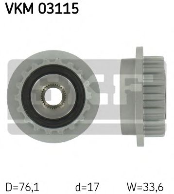 SKF - VKM 03115 - Шків вільного ходу генератора VW  2.5TDI T5/Toureg 03-