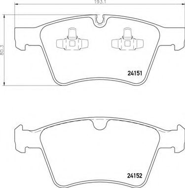 BREMBO - P 50 115 - Колодки передние, R19   X164/W164/251