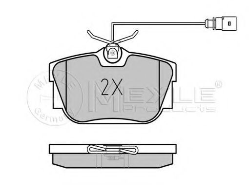 MEYLE - 025 234 4616/W - Гальмівні колодки дискові зад. (з датчиком) VAG T4 97-