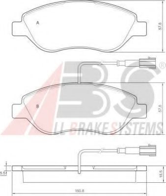 Гальмівні колодки дискові перед Fiat Bravo II/Stilo 1.4-2.4 04-11