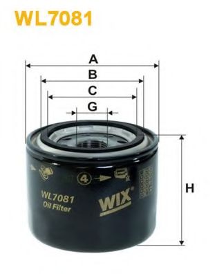 WIX FILTERS - WL7081 - Фільтр масла Mitsubishi (бензин) Hyunday Pony