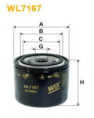 WIX FILTERS - WL7167 - Фильтр масляный WL7167/OP613 (пр-во WIX-Filtron)