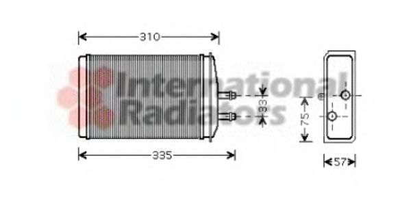 VAN WEZEL - 76006016 - Радіатор обігрівача SKODA FELICIA (6U) (94-) 1.3 (вир-во Van Wezel)