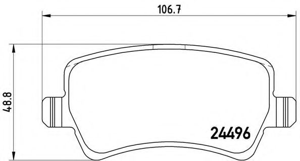 BREMBO - P 24 078 - Колодка гальм. диск. FORD GALAXY 06-, S-MAX 06-, VOLVO S60, V60 10- задн. (вир-во BREMBO)