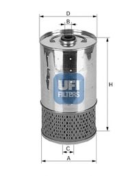 UFI - 25.499.00 - Фільтр масляний MERCEDES DIESEL W123 (вир-во UFI)