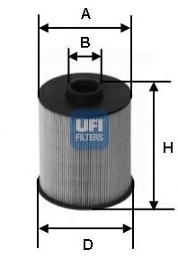 UFI - 26.006.00 - Фільтр паливний MB C, E 200-220 CDI (вир-во UFI)