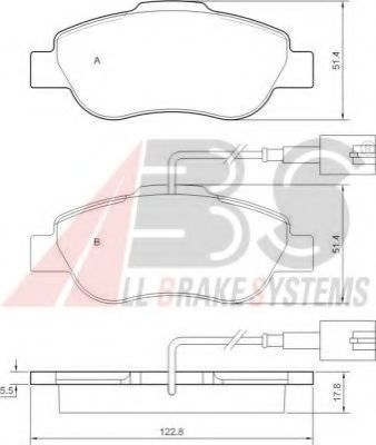 A.B.S. - 37594 - Колодки гальмiвнi переднi Fiat 500; Ford Ka 1.2/1.3D 07.07-