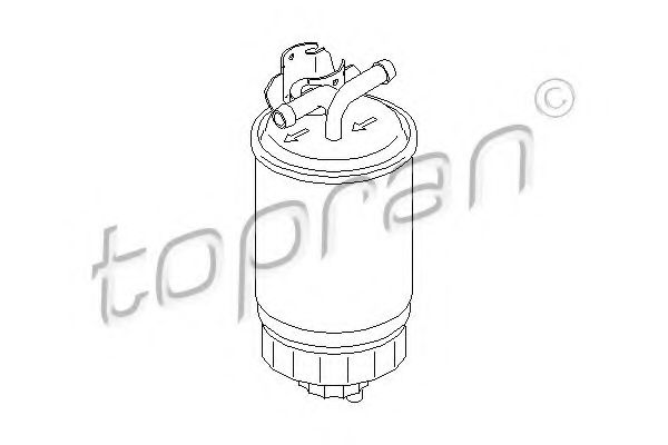 TOPRAN - 102 732 - Фільтр паливний  VW 1,6/1,9D/TD/TDI 87- (з підігрівом)