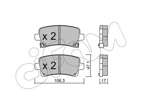 CIFAM - 822-844-0 - Гальмівні колодки задні Opel Insignia 08- (TRW)