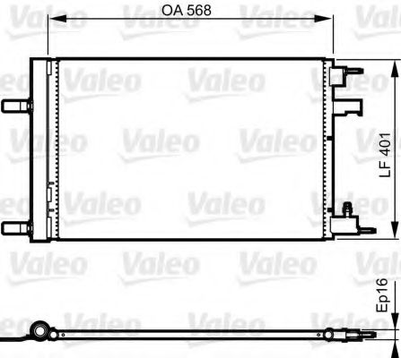 VALEO - 814201 - Радіатор кондиціонера Chevrolet Cruze, Orlando; Opel Astra J, Zafira C 1.3D-2.0D 05.09-