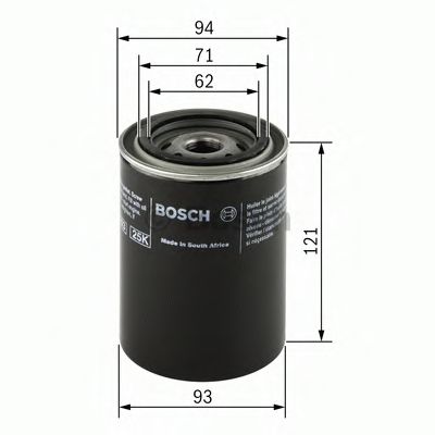 BOSCH - 0 986 452 005 - Фильтр масляный NISSAN (пр-во Bosch)