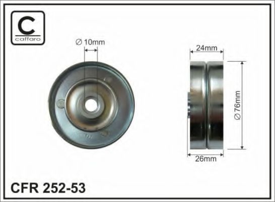 76x10x24 metal Ролик паска приводного Skoda Fabia/Roomster 1.2 з конд.