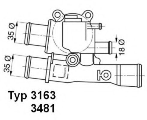 Термостат  Fiat Bravo/Doblo, Marea, Multipla, Palio Weekend, Siena, Stilo 1.2 16V, 1.6 16V 12.97-