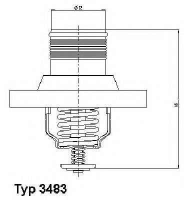 WAHLER - 3483.89D - Термостат Citroen C4/Peugeot 206/307/406/407 1,8 16V-2,0 HDI(136)  99-