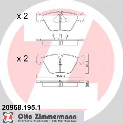 ZIMMERMANN - 20968.195.1 - Колодки гальмівні дискові