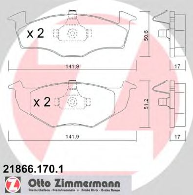 ZIMMERMANN - 21866.170.1 - Колодки гальмівні дискові