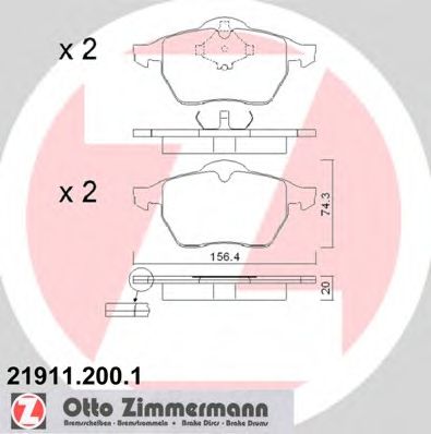 ZIMMERMANN - 21911.200.1 - Колодки гальмівні дискові