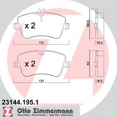 ZIMMERMANN - 23144.195.1 - Гальмівнi колодки дисковi перед. DB W203 C-klasa 00-